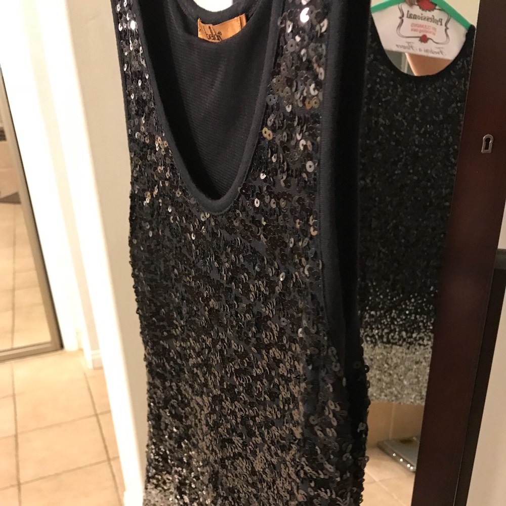 Black & Silver Sequins Tank